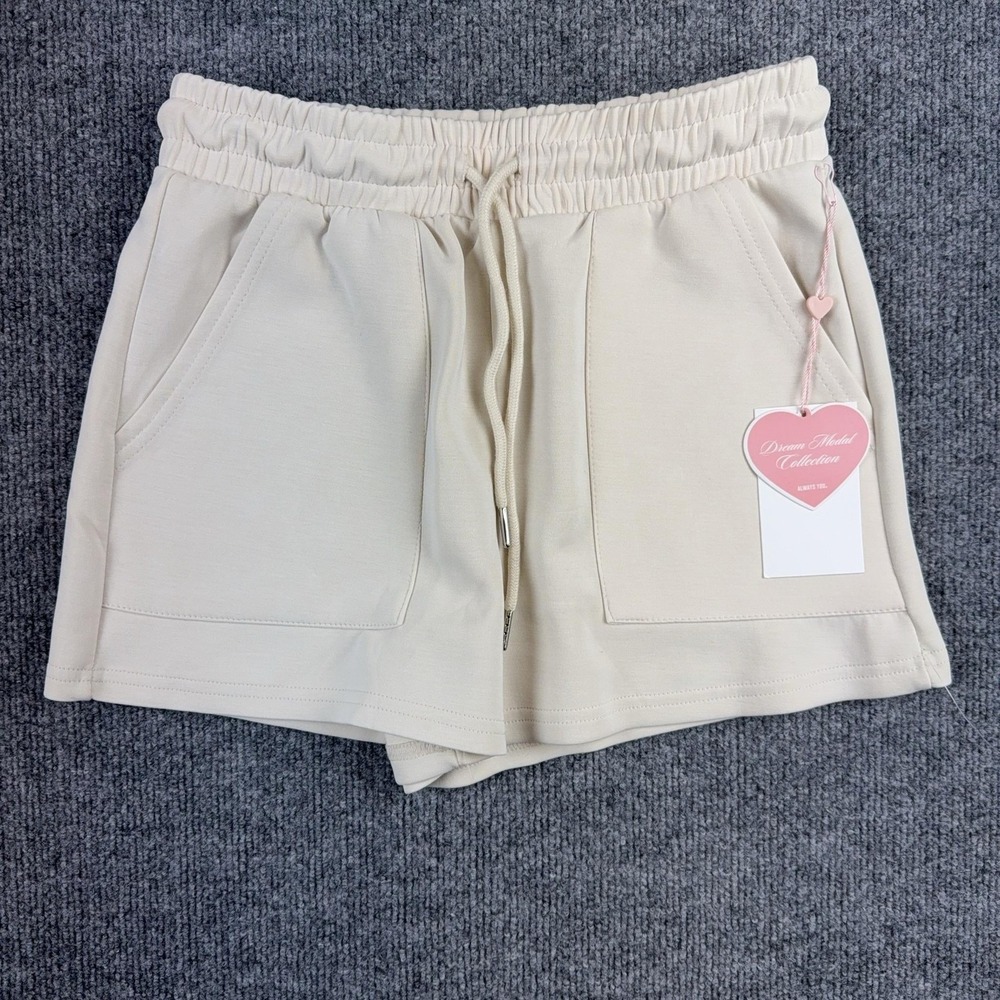 Always You Shorts Womens Small White Modal Sweat Elastic Waist Pockets Lounge
